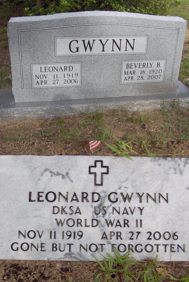 Headstone for Gwynn, Leonard